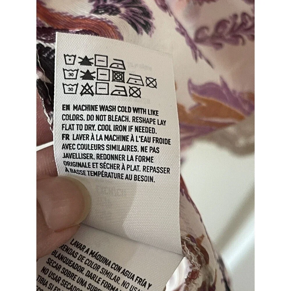 American Eagle Women’s Size XS Paisley Print Lace Trim Boho Kimono - Picture 8 of 9